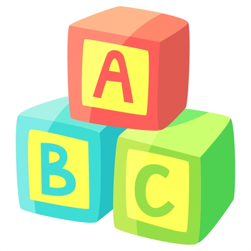 Baby Shower ABC Blocks Sticker